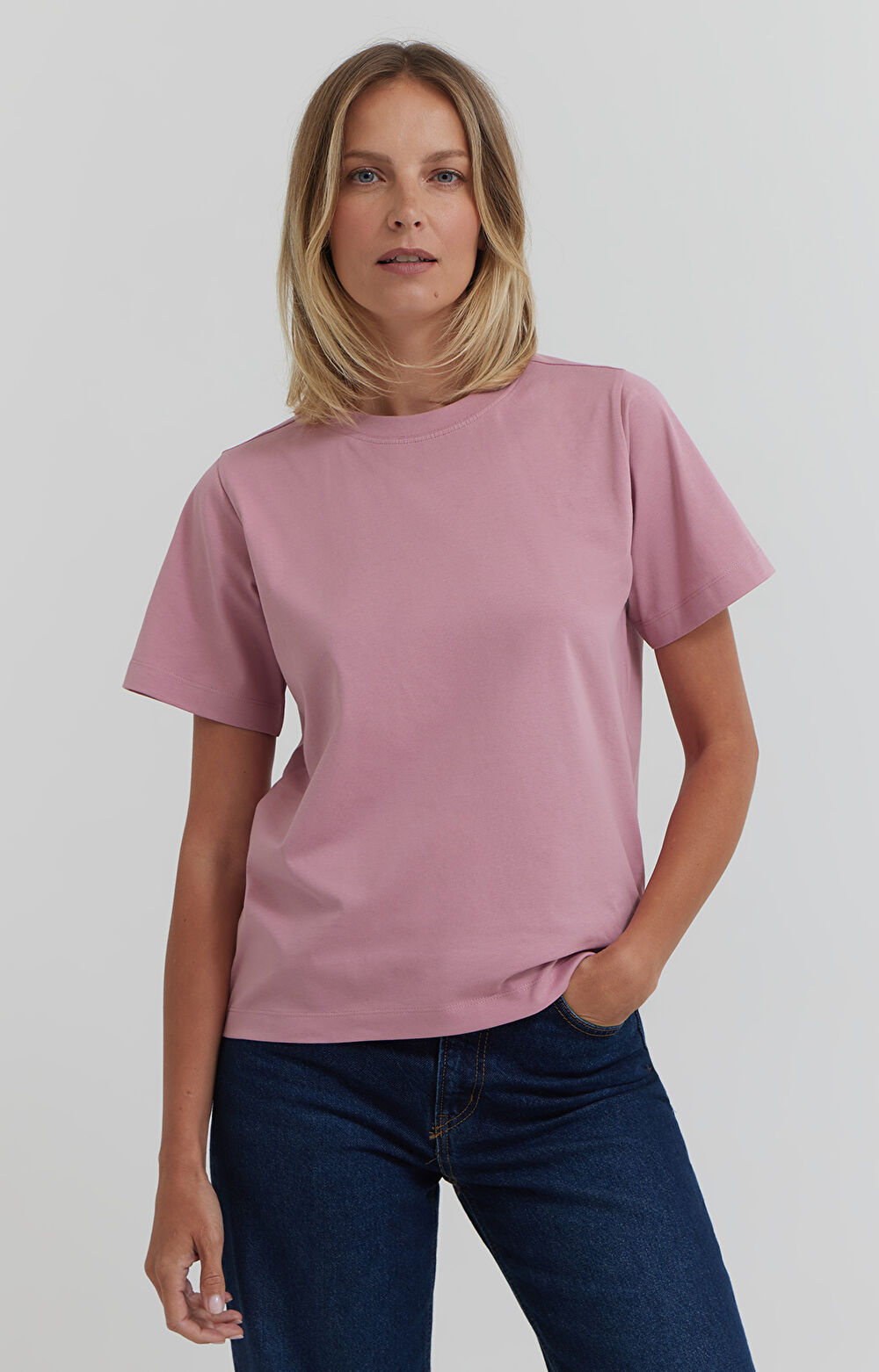 T-shirt regular z bawełny merceryzowanej - 3
