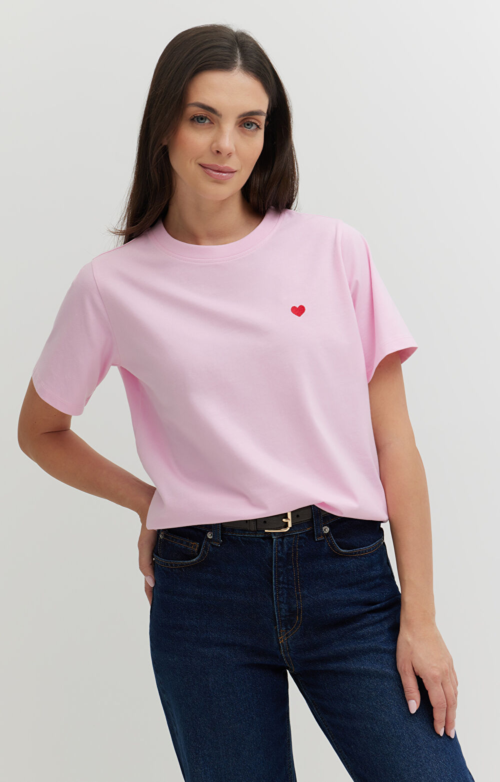 T-shirt z haftem z bawełny merceryzowanej - 6