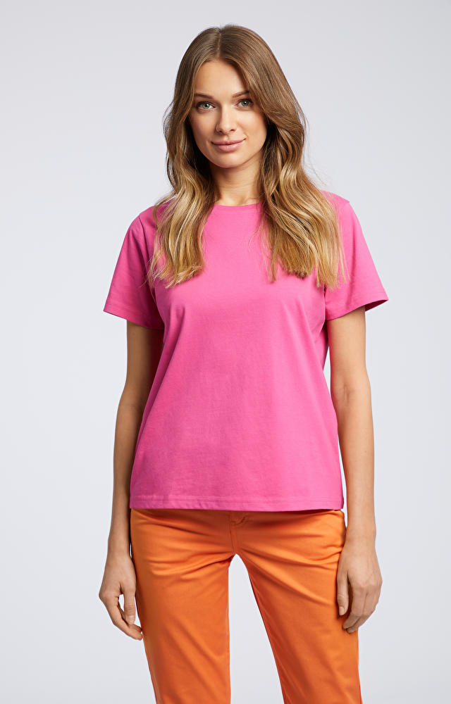 Różowy t-shirt