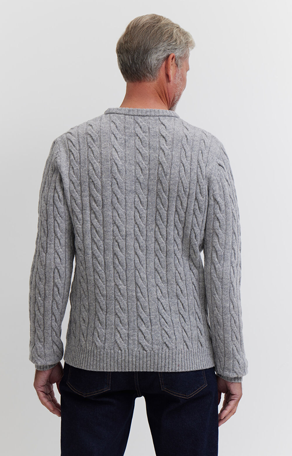 Sweter z wełny w warkoczowy splot - 3