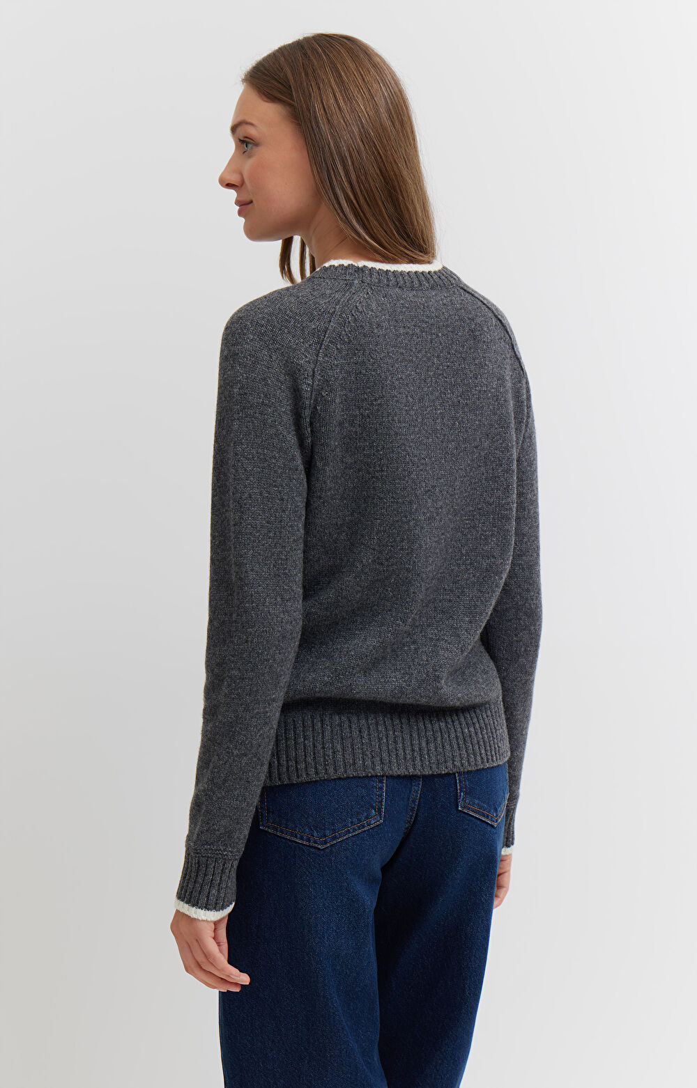 Melanżowy sweter z wełny - 3