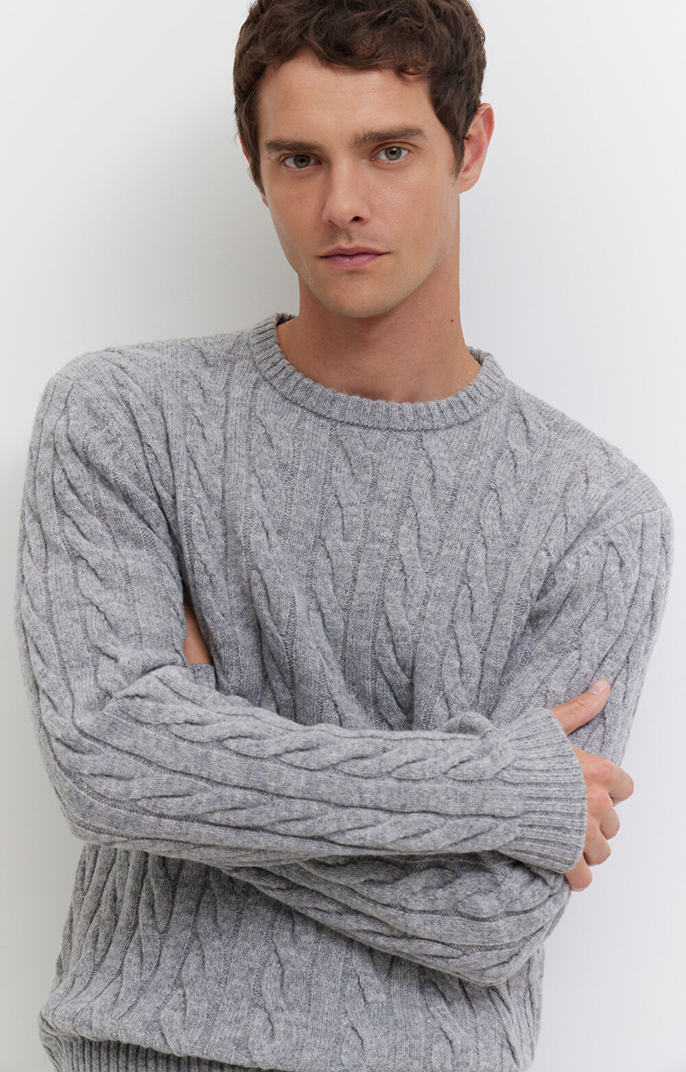 Sweter z wełny w warkoczowy splot - 8