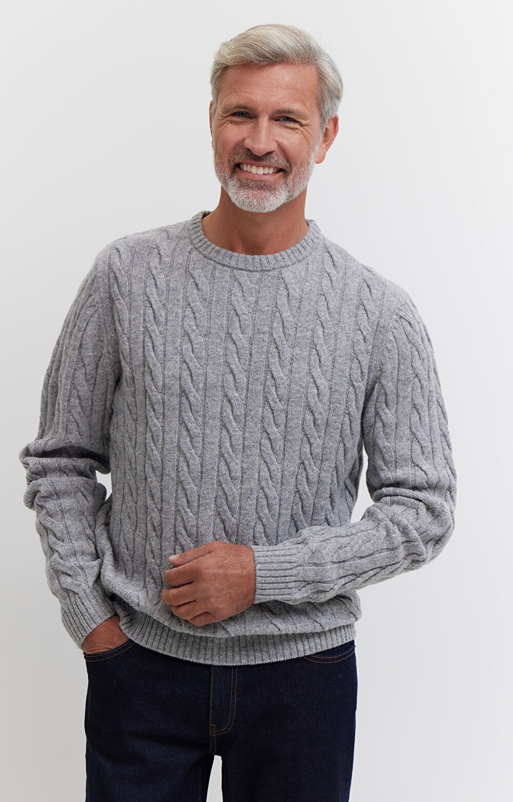 Sweter z wełny w warkoczowy splot - 4