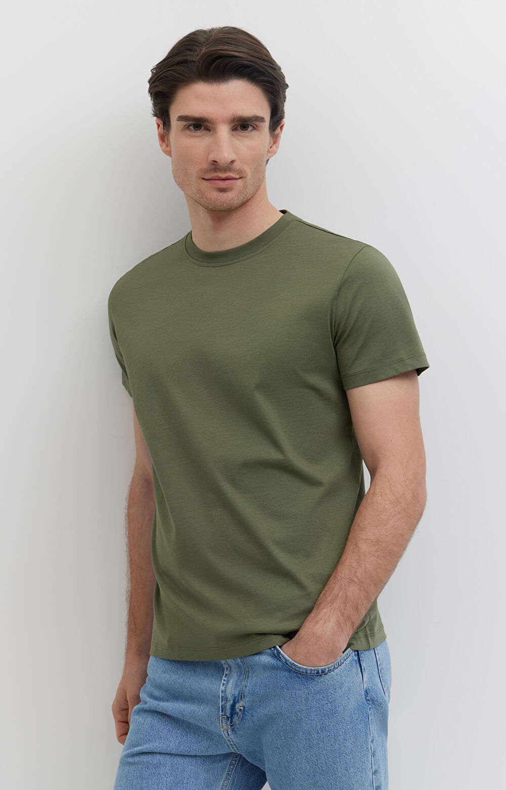 Gładki t-shirt z bawełny organicznej - 6