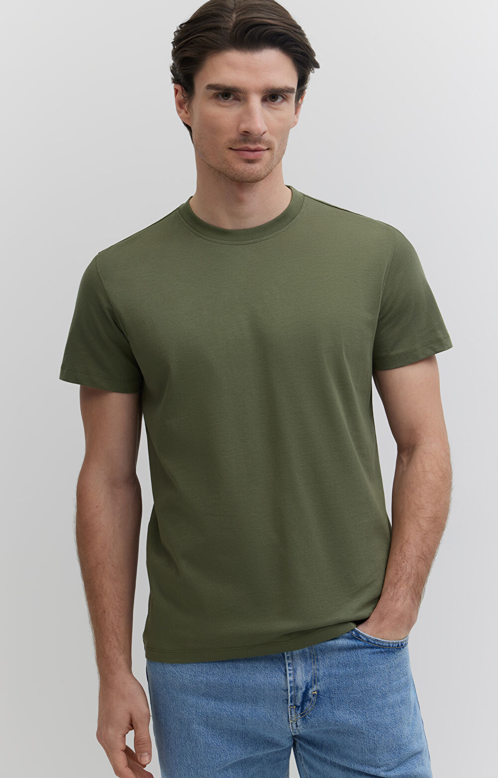 Gładki t-shirt z bawełny organicznej - 5