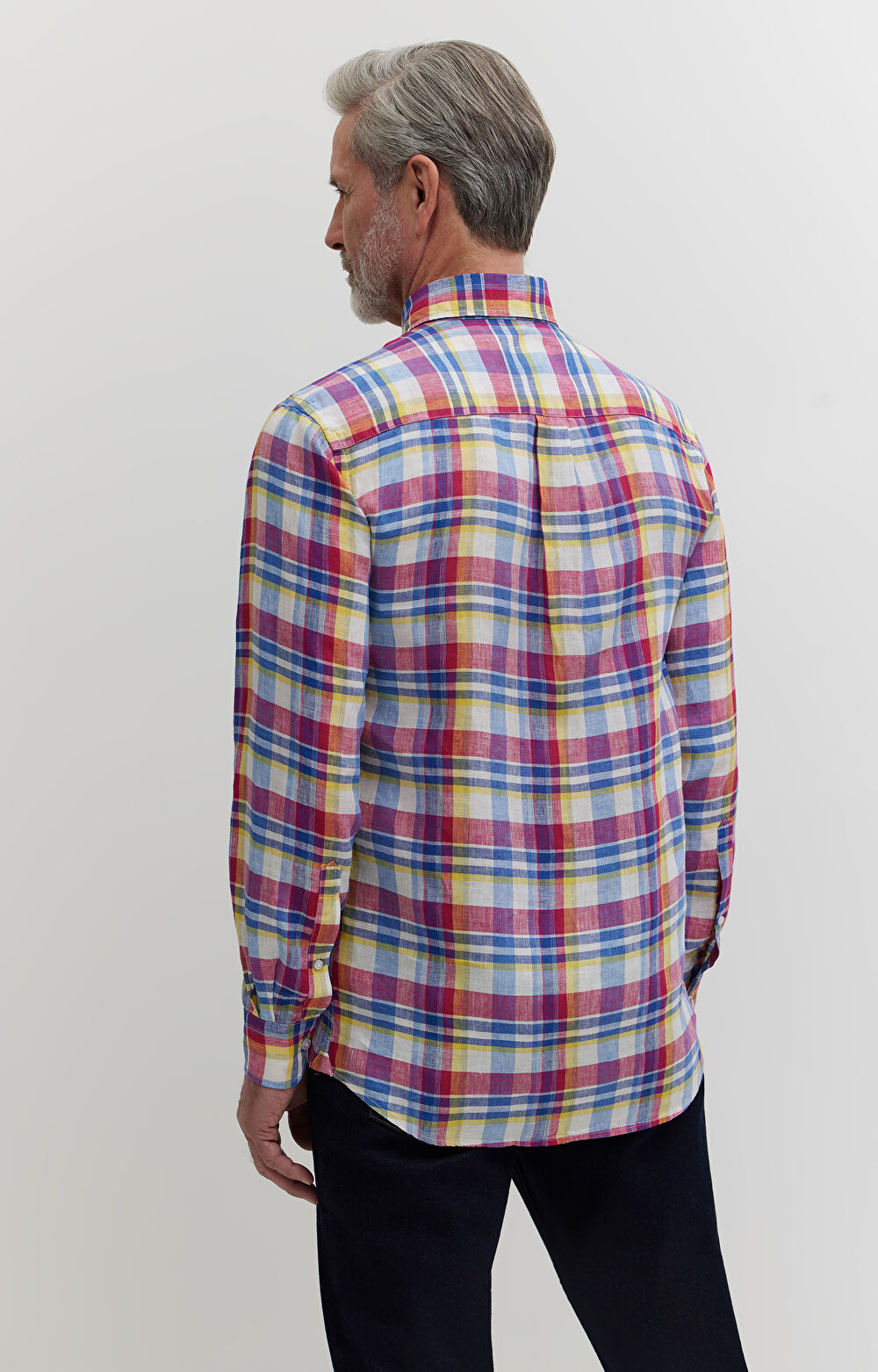 Koszula lniana w kratę - 3