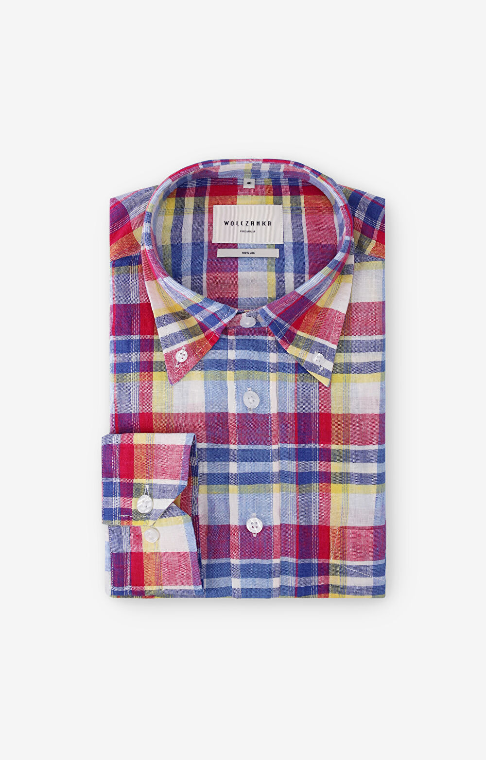 Koszula lniana w kratę