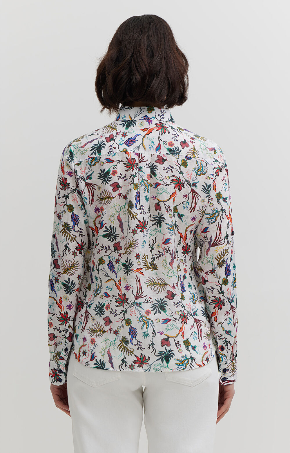 Lniana koszula w kwiaty - 3