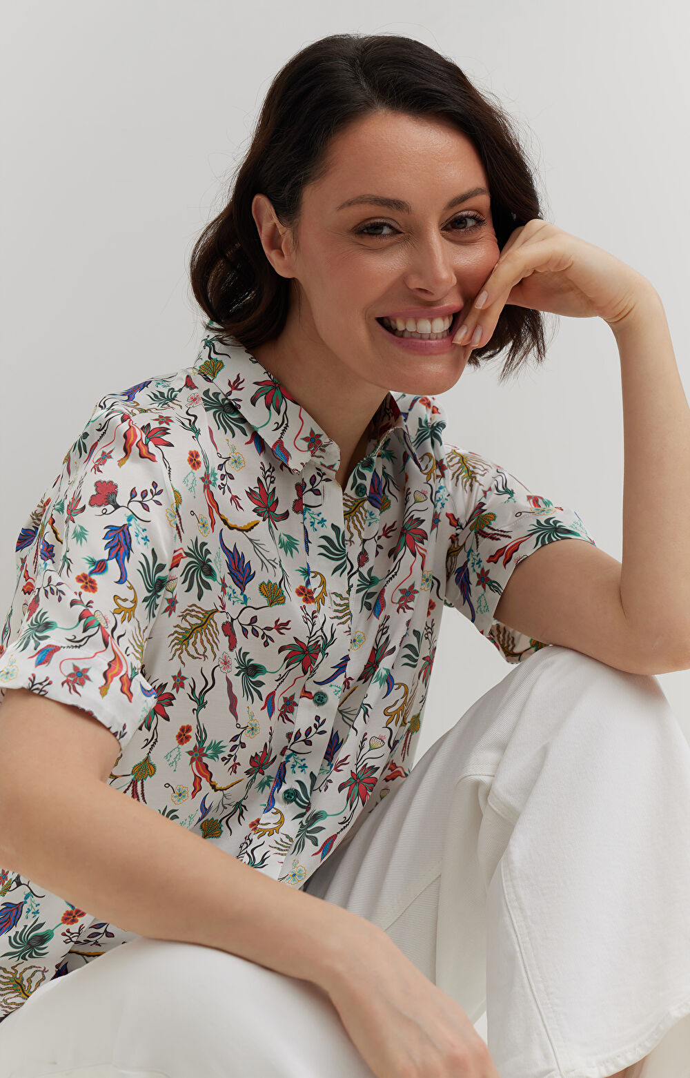 Koszula z wiskozy z krótkim rękawem - 6