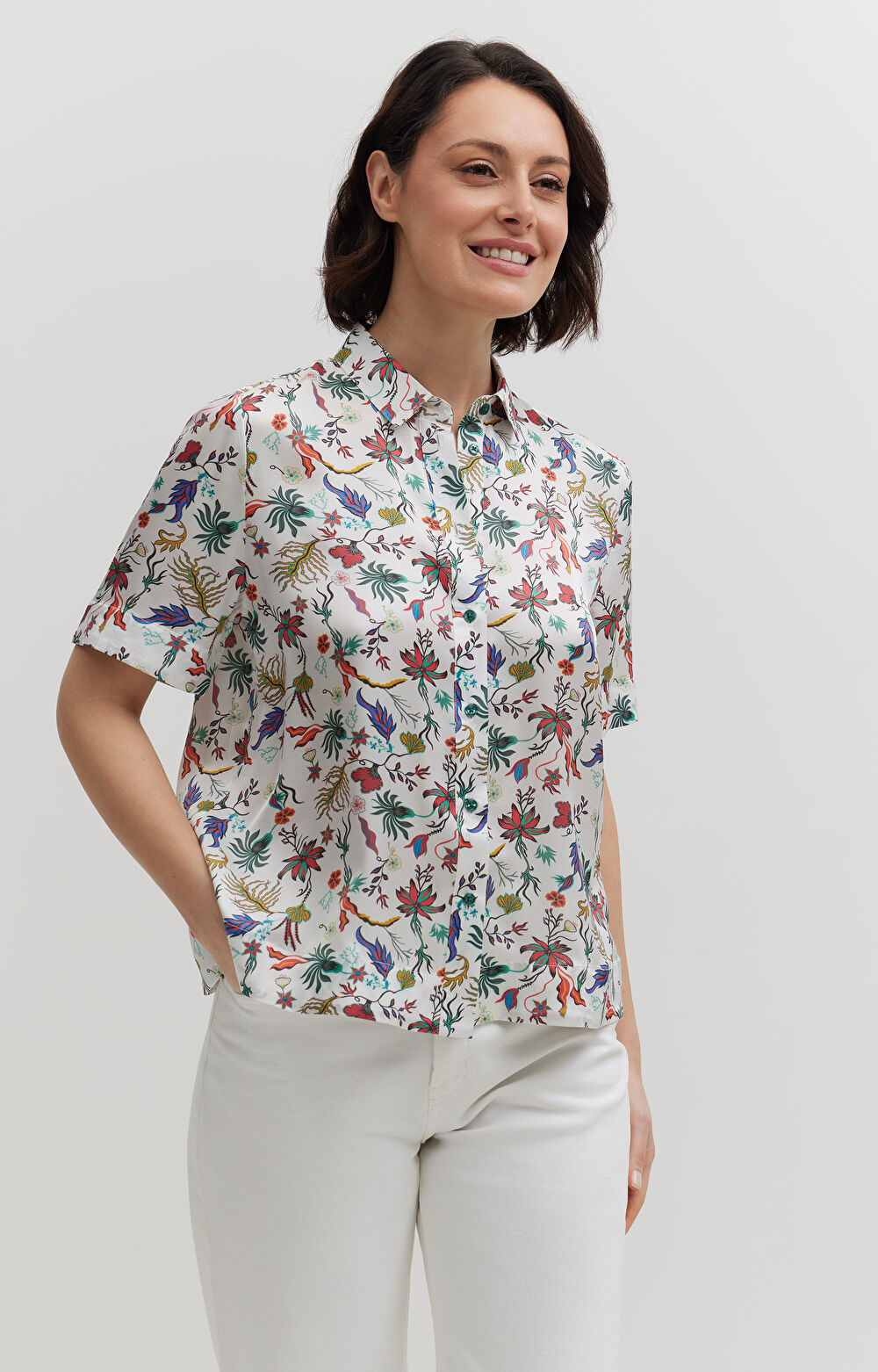 Koszula z wiskozy z krótkim rękawem - 4