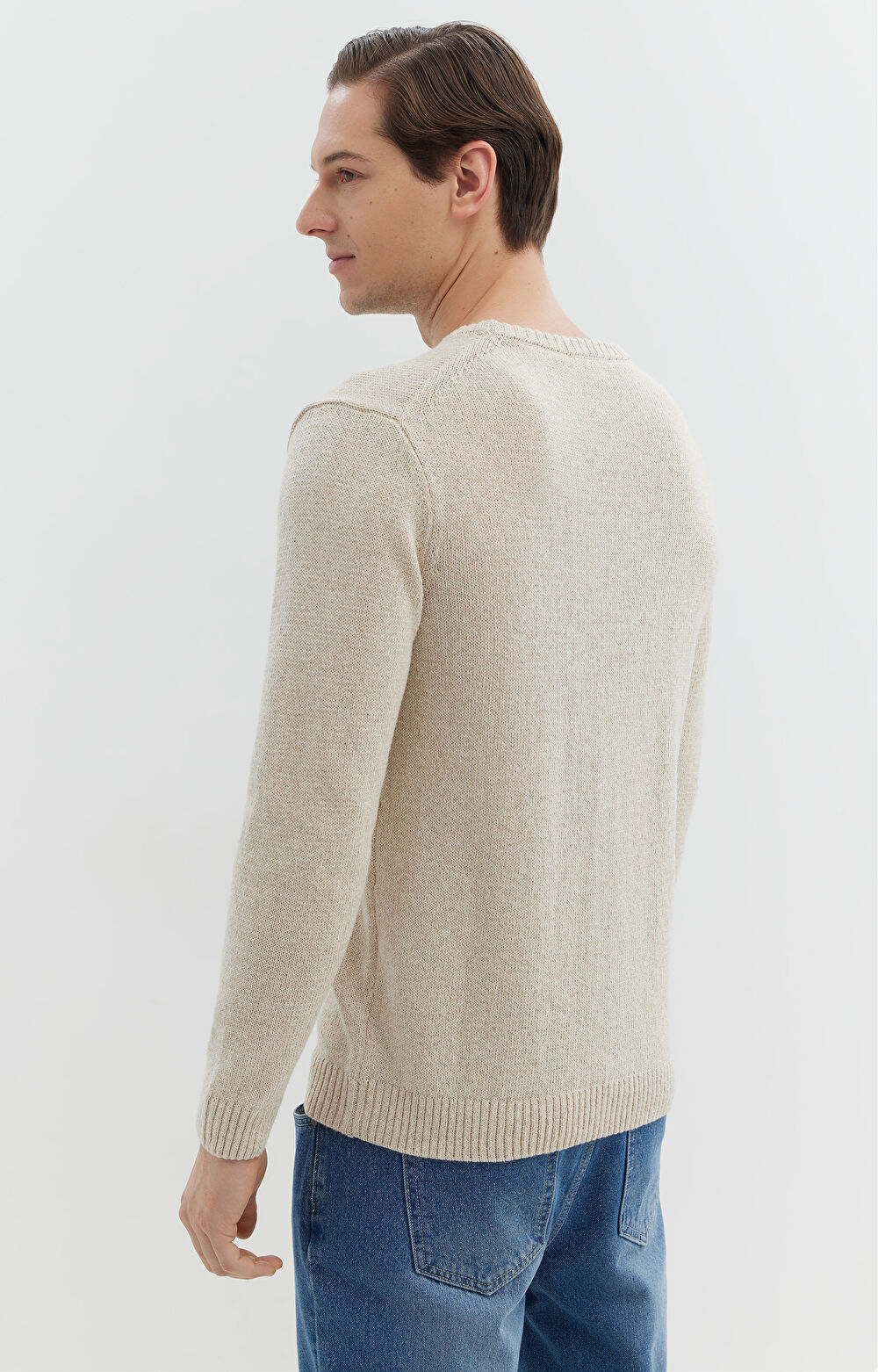 Bawełniany sweter z lnem