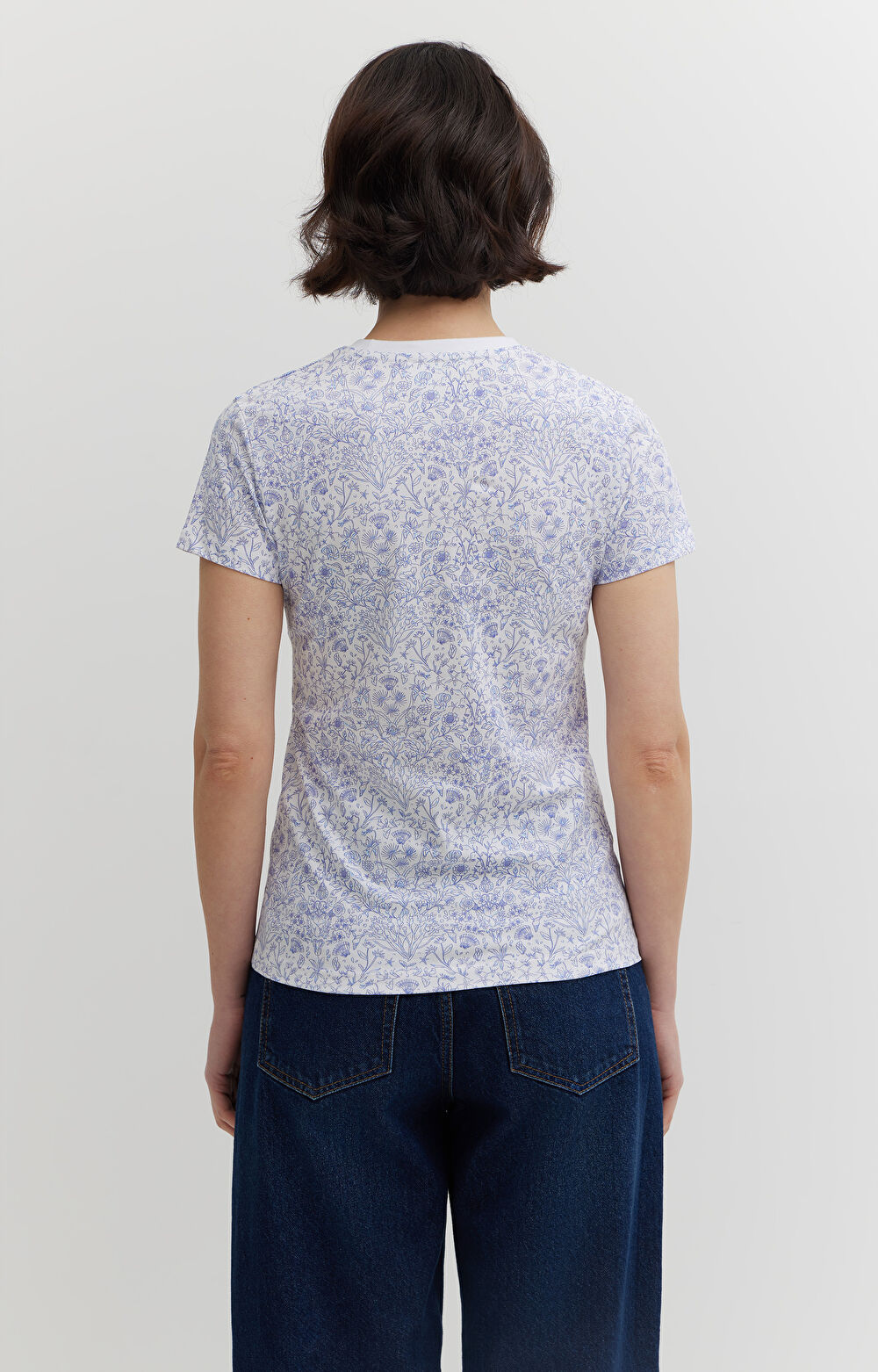 T-shirt z merceryzowanej w kwiaty - 3