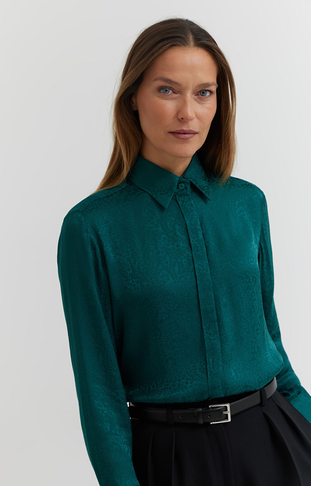 Koszula z żakardowej wiskozy - 6