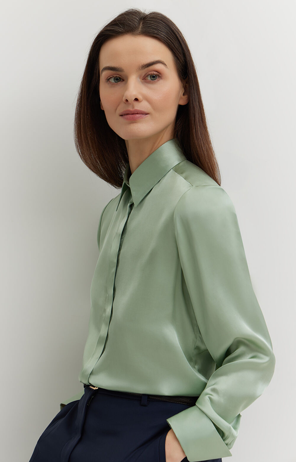 Koszula z satynowej wiskozy - 6