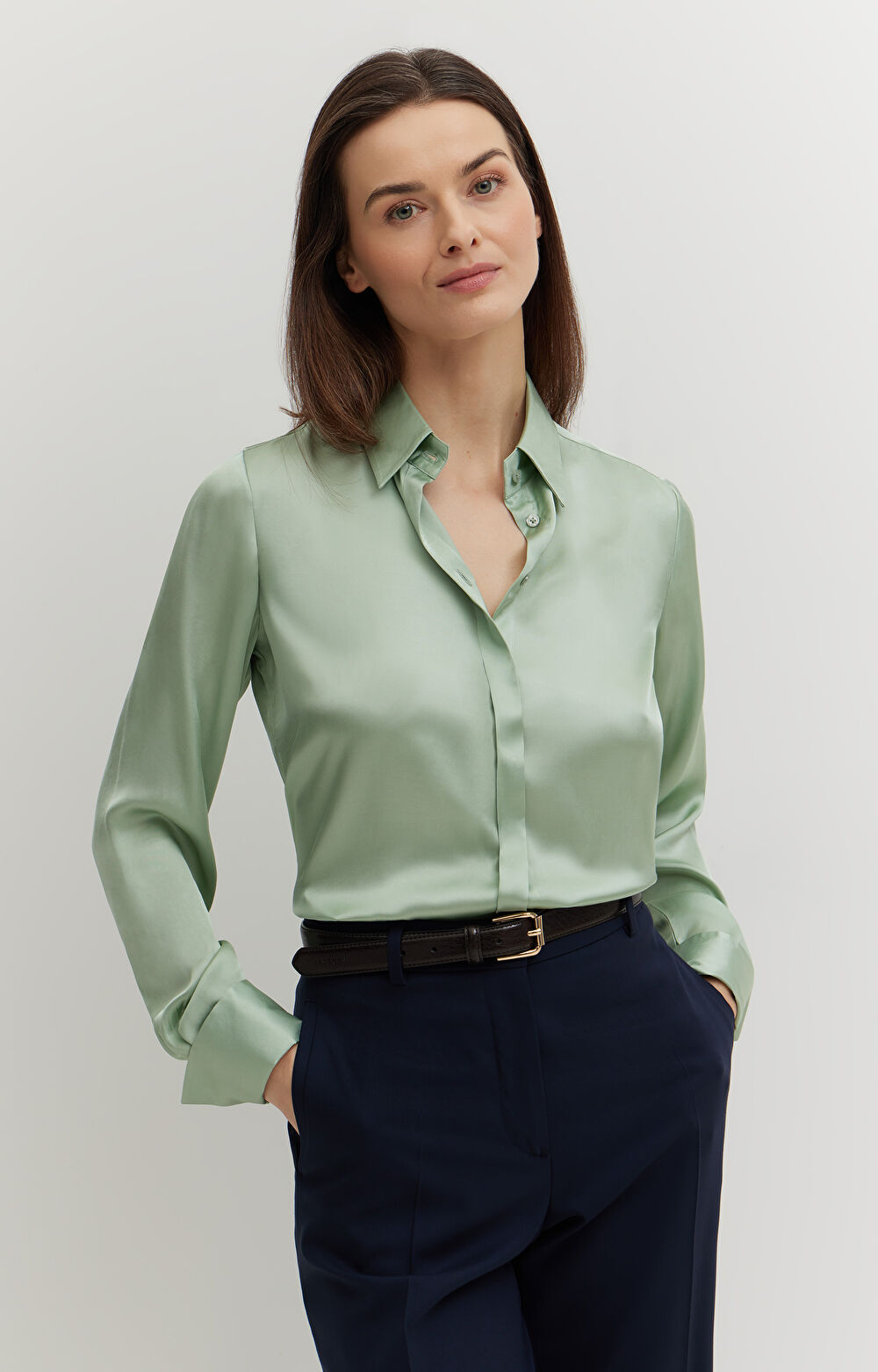 Koszula z satynowej wiskozy - 5