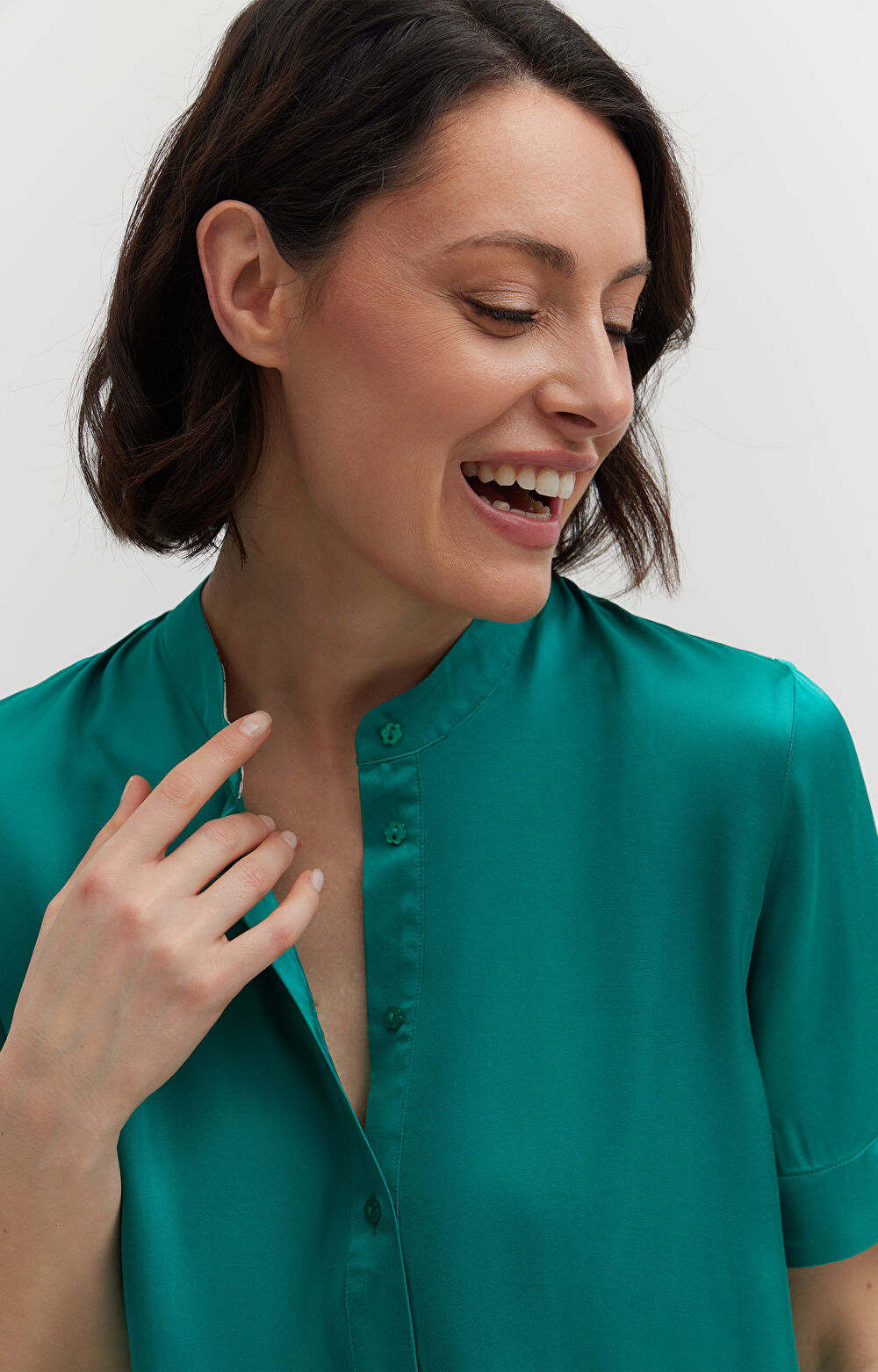 Koszula z wiskozy z krótkim rękawem - 5