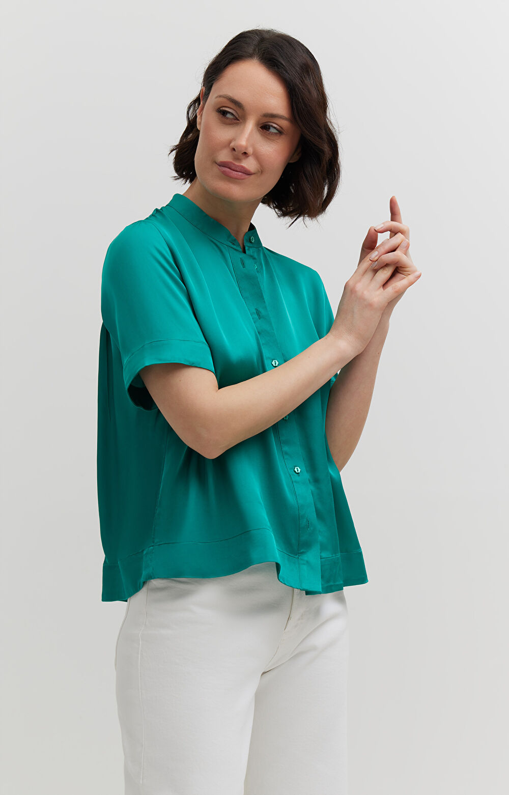 Koszula z wiskozy z krótkim rękawem - 4