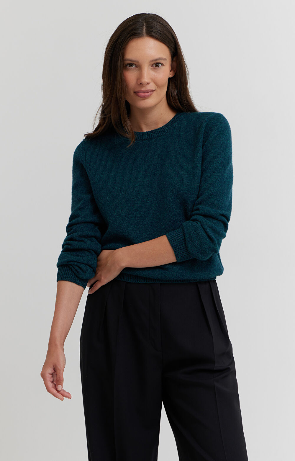 Melanżowy sweter z wełny - 5