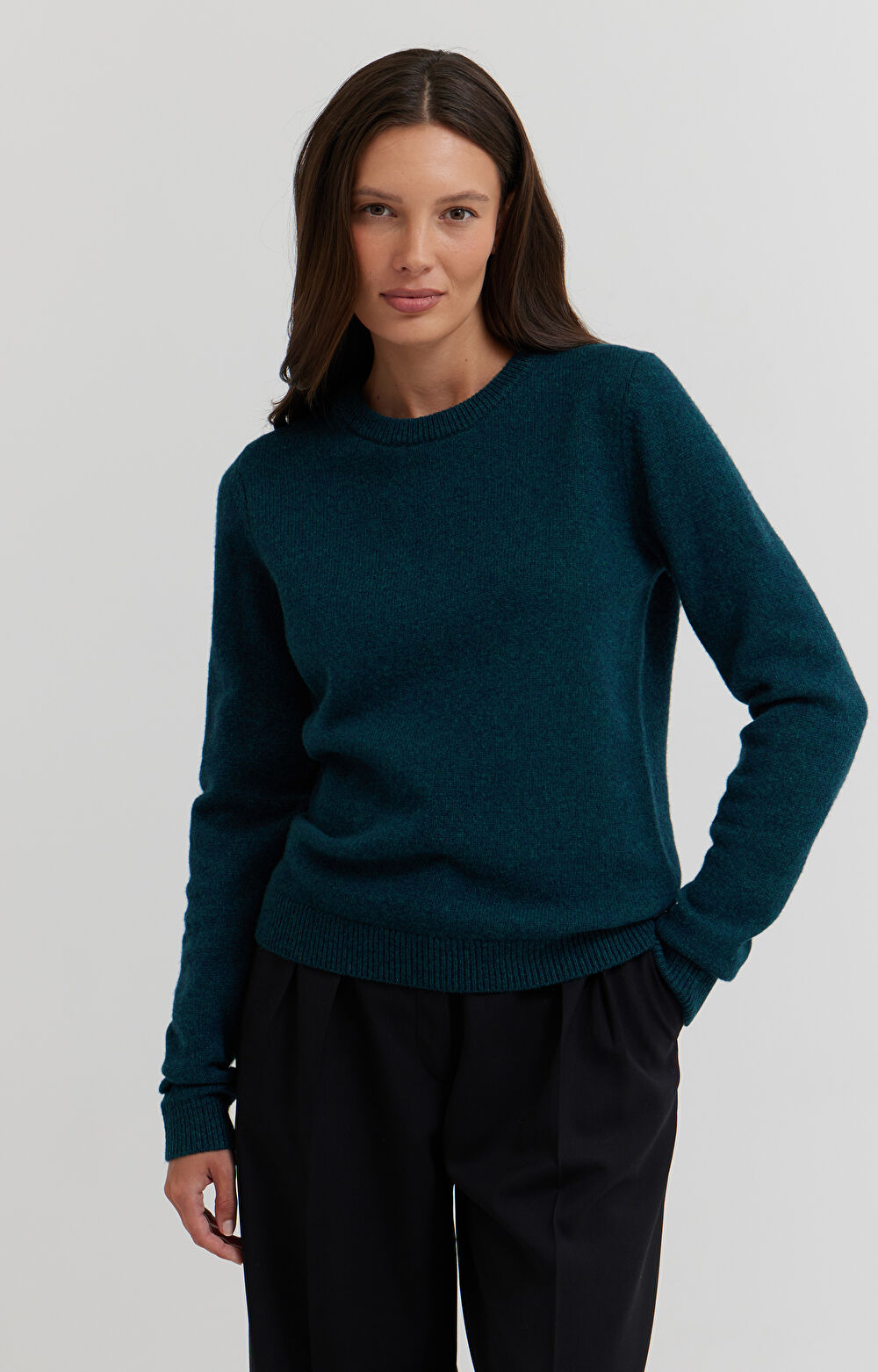 Melanżowy sweter z wełny - 2