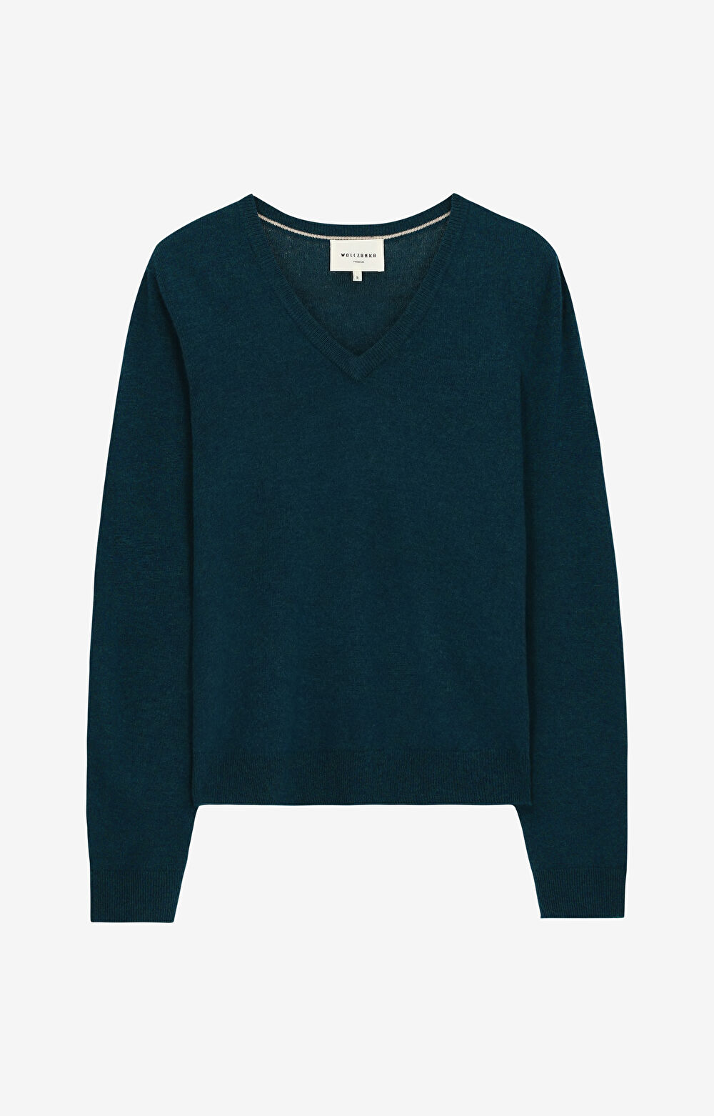 Sweter v-neck z melanżowej wełny merino - 2