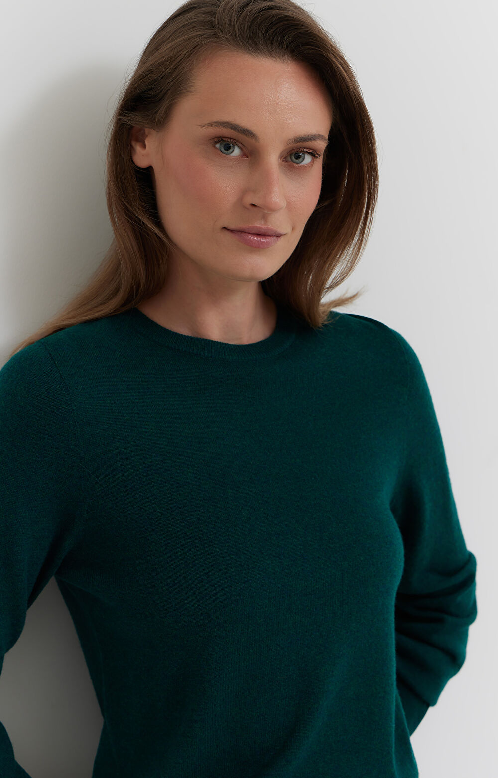 Sweter z melanżowej wełny merino - 5