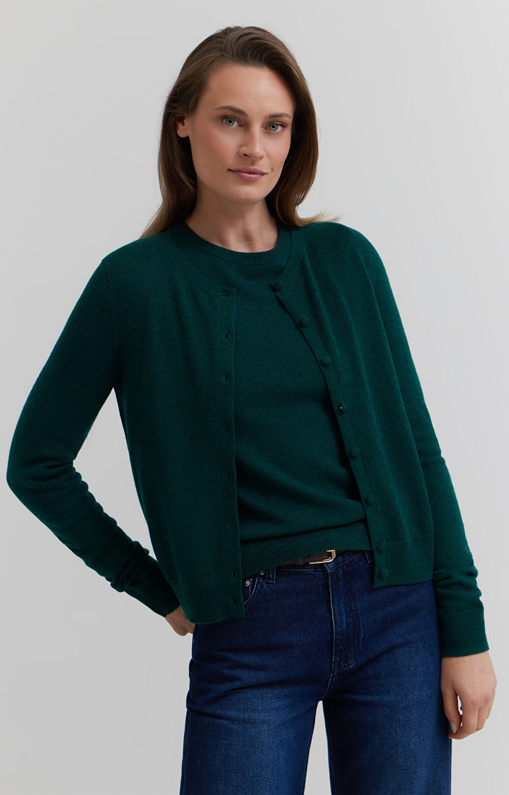 Sweter z melanżowej wełny merino
