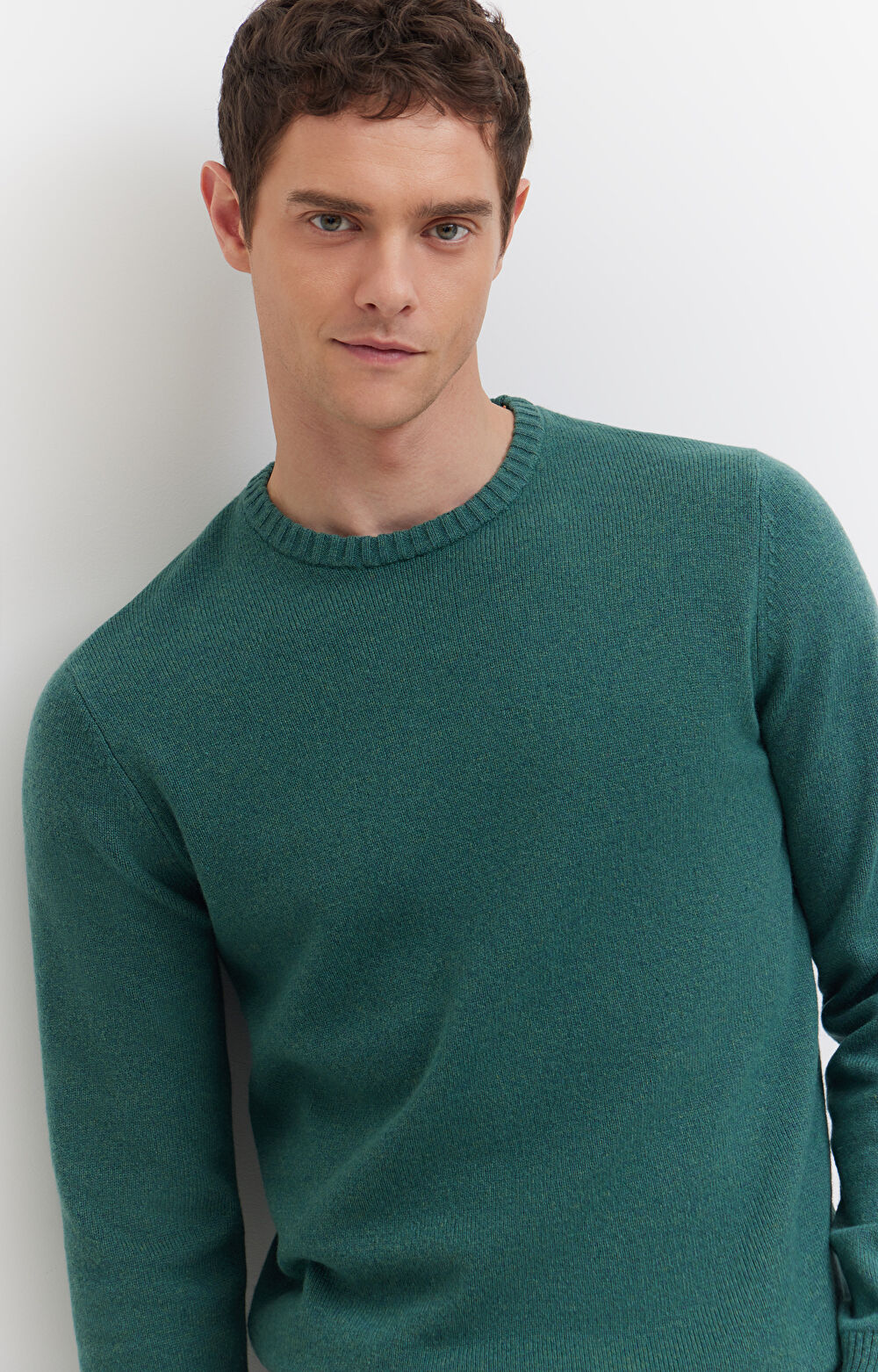 Melanżowy sweter z wełny - 9