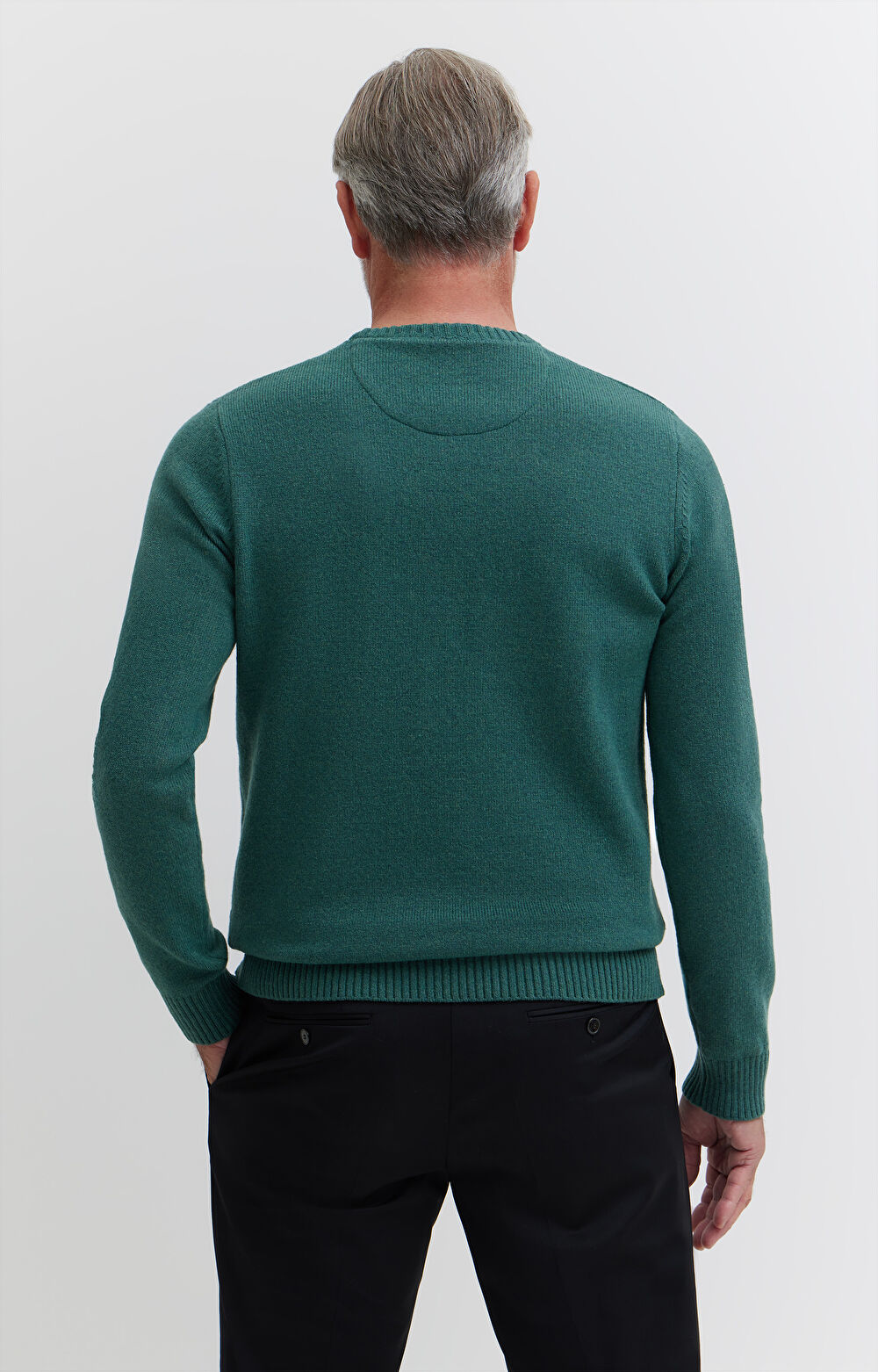 Melanżowy sweter z wełny - 4