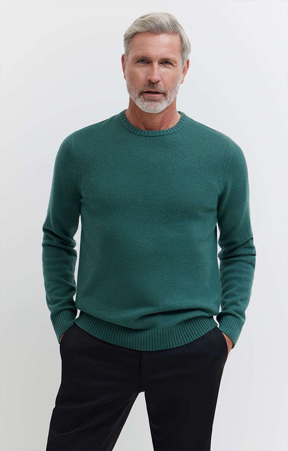 Melanżowy sweter z wełny - 3