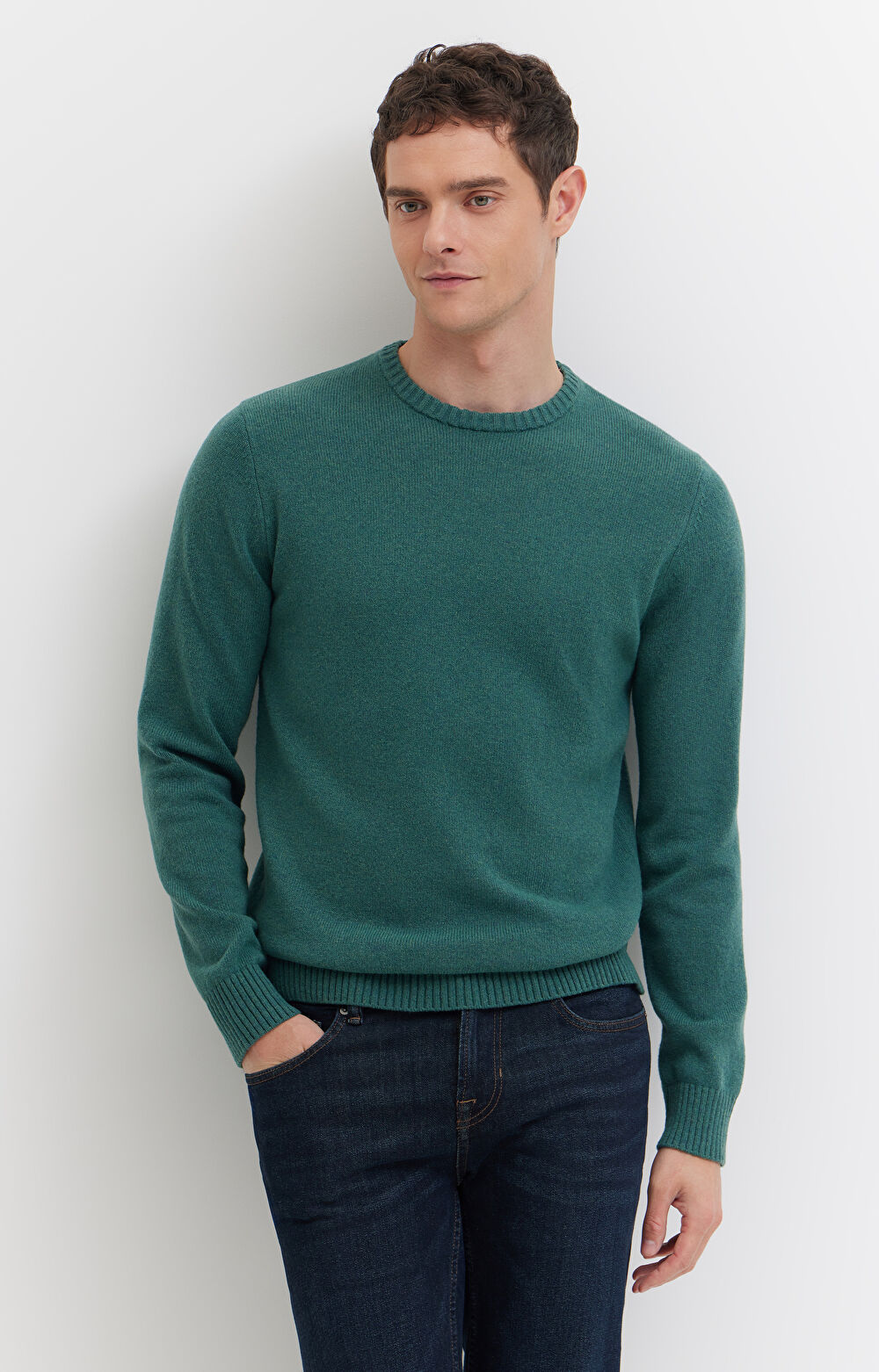 Melanżowy sweter z wełny - 8
