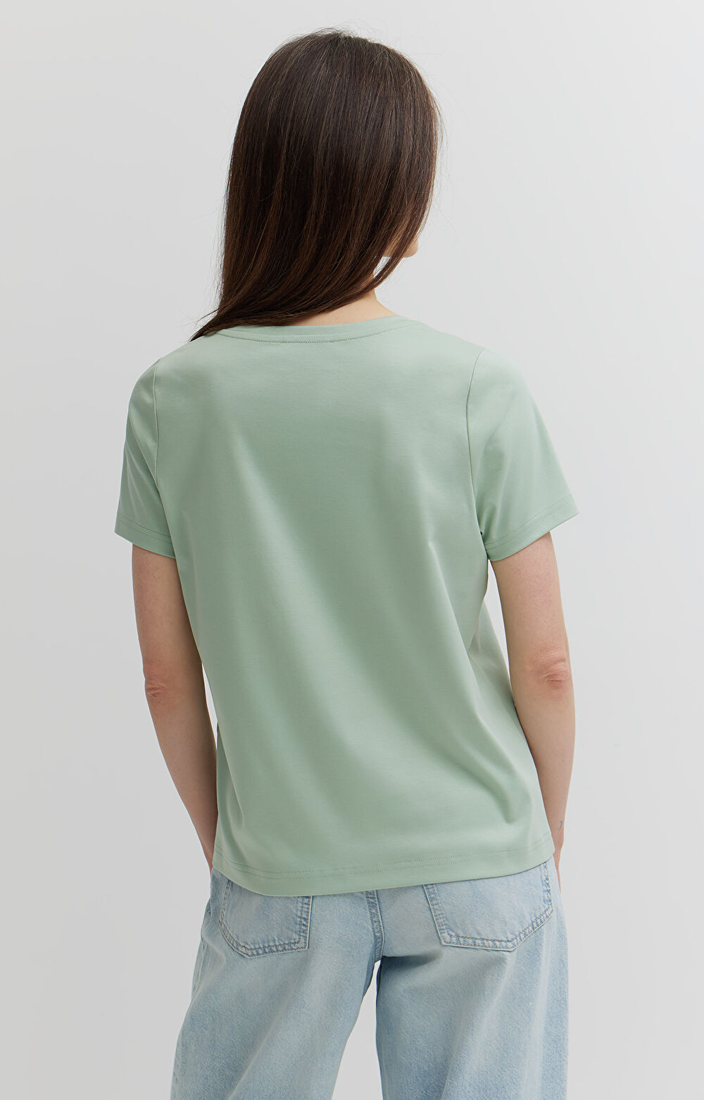 T-shirt v-neck z bawełny podwójnie merceryzowanej - 4