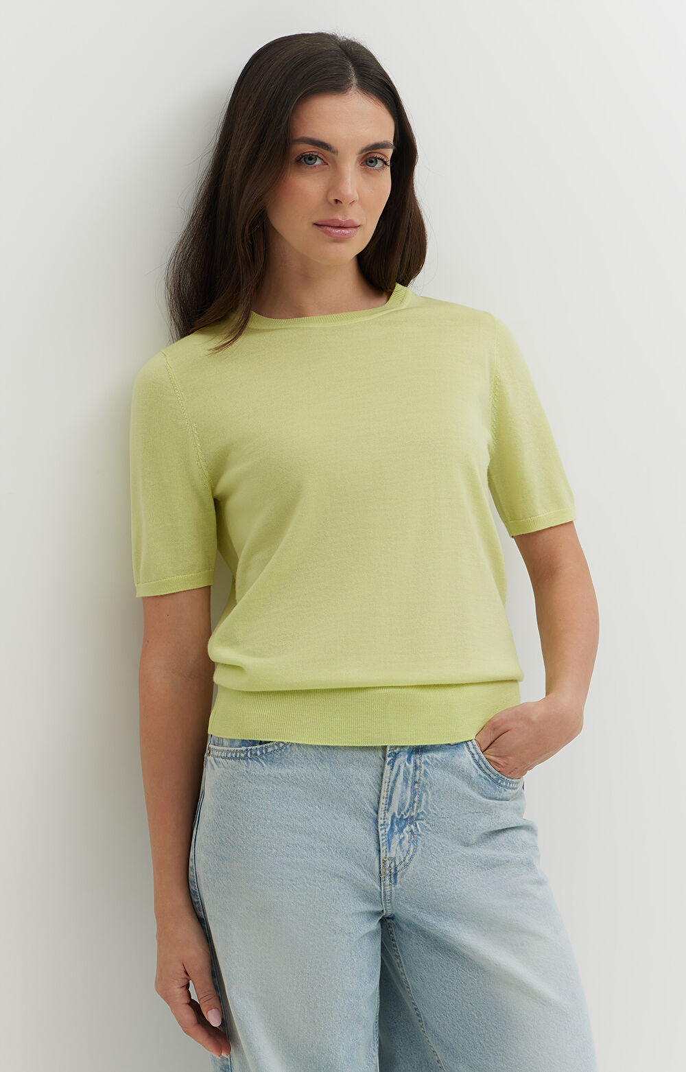 Sweter z krótkim rękawem z wełny merino - 3