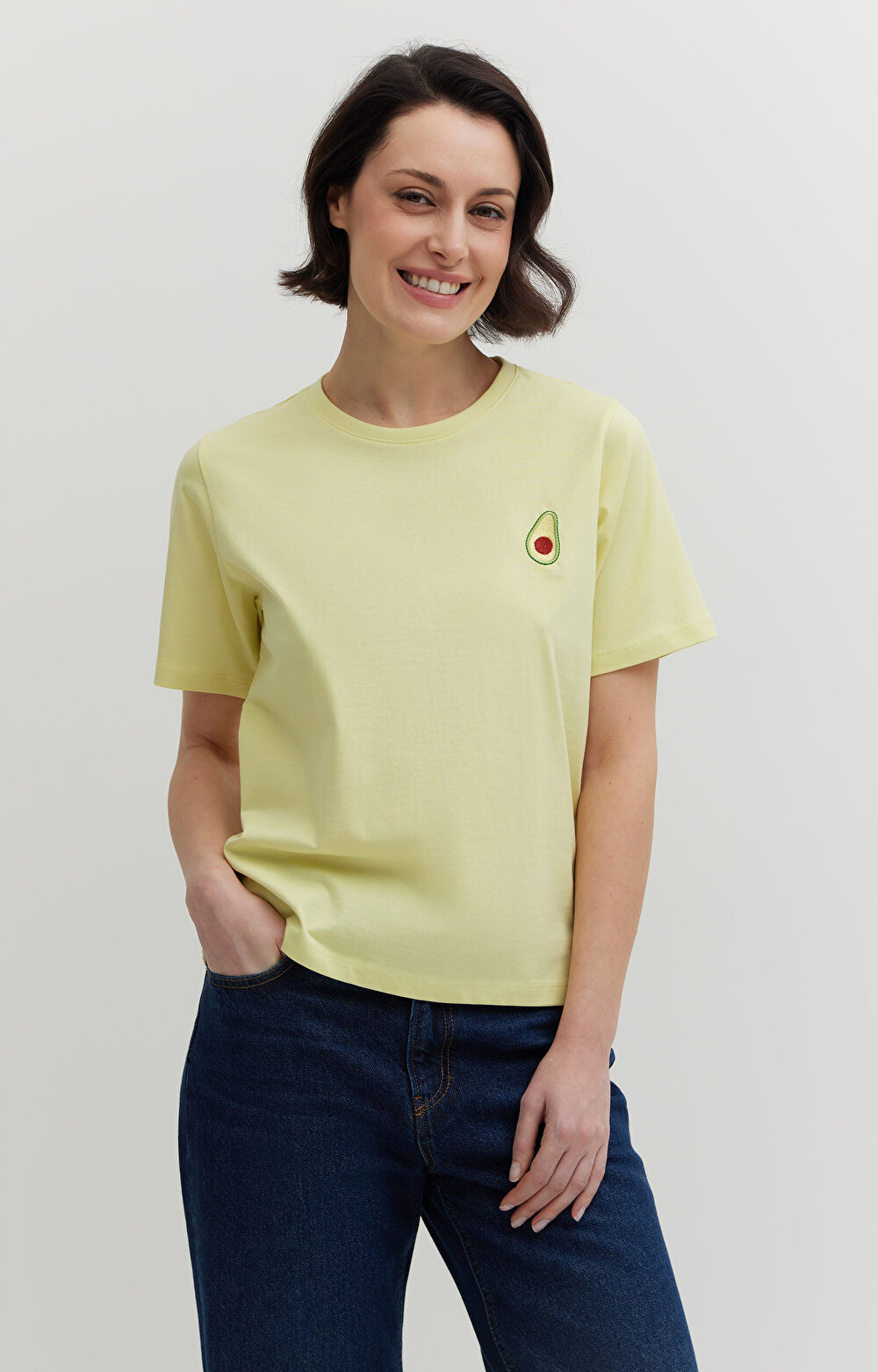 T-shirt z haftem z bawełny merceryzowanej - 5