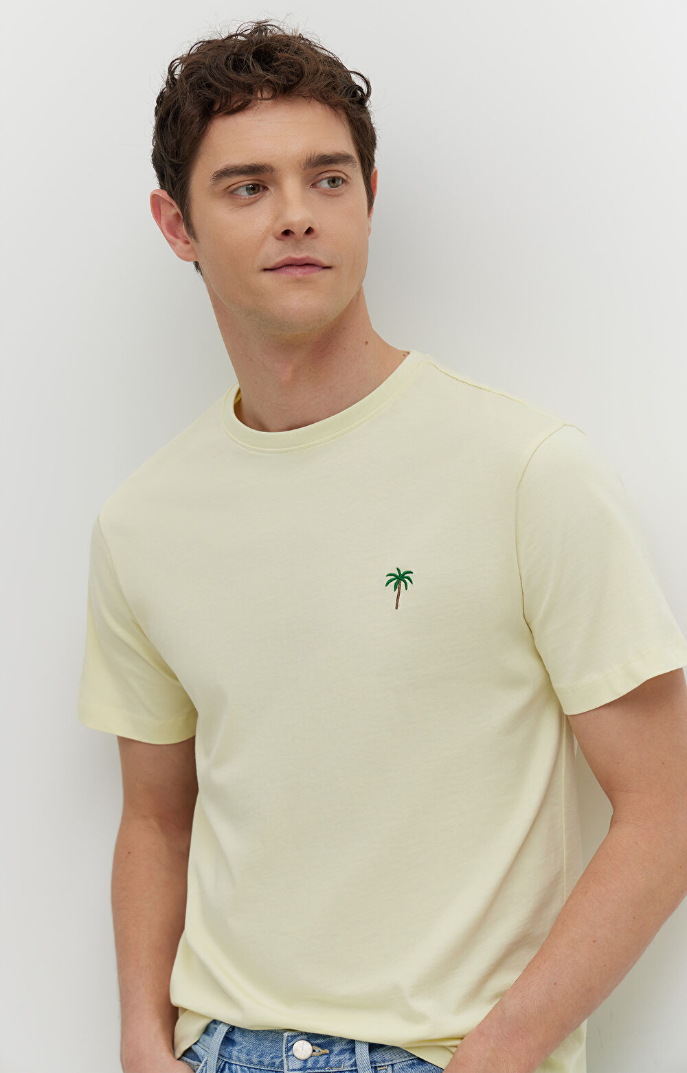 T-shirt z bawełny merceryzowanej z haftem - 5