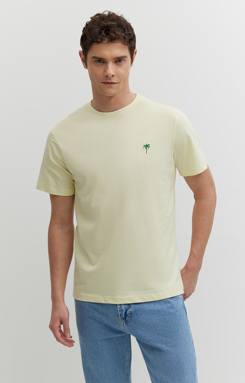 T-shirt z bawełny merceryzowanej z haftem - 3