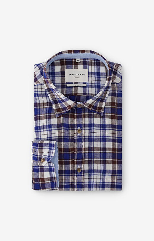 Lniana koszula w kratę