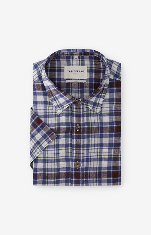 Lniana koszula w kratę