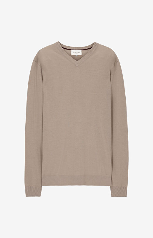 Sweter v-neck z wełny merino