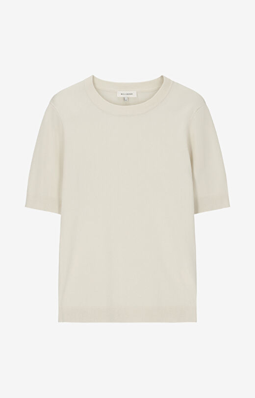 Gładki sweter z krótkim rękawem