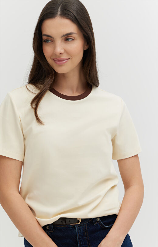 T-shirt z bawełny organicznej z kontrastem