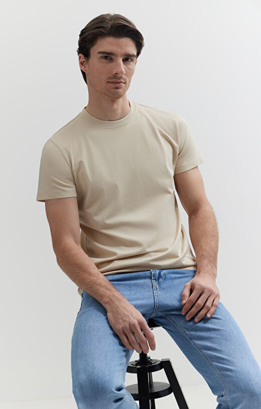 Gładki t-shirt z bawełny organicznej