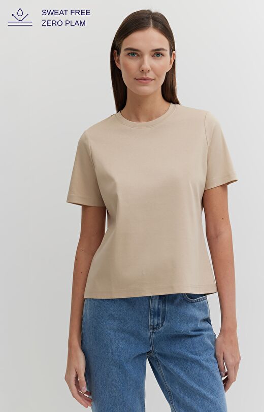 T-shirt regular z bawełny merceryzowanej