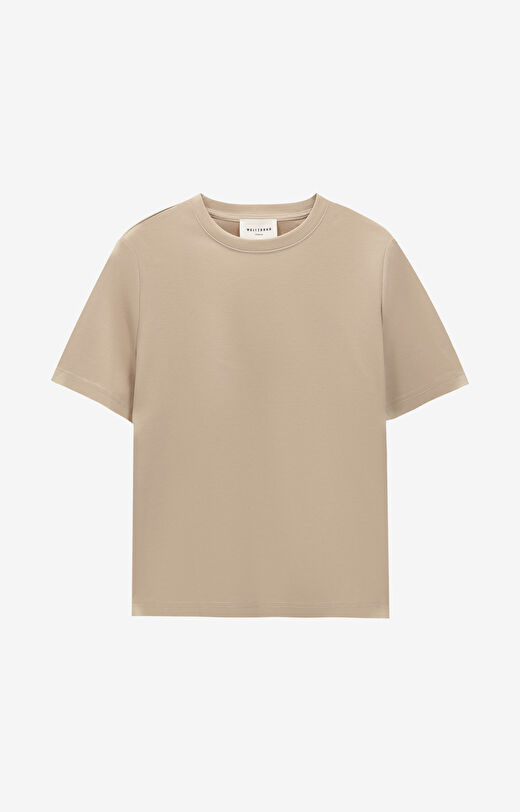 T-shirt regular z bawełny merceryzowanej