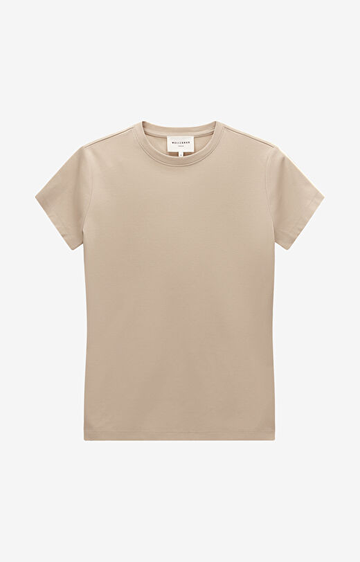 T-shirt slim z bawełny merceryzowanej