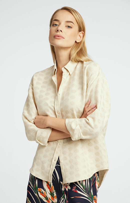 Koszula w metaliczne grochy