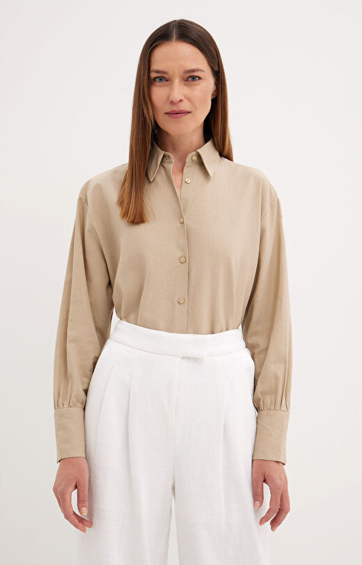 Koszula oversize z lnu i bawełny