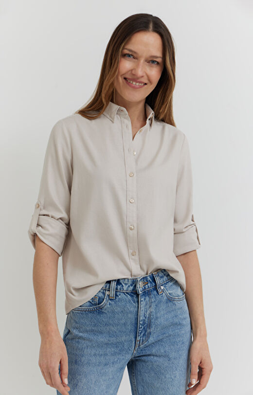 Koszula z mieszanki lnu i wiskozy