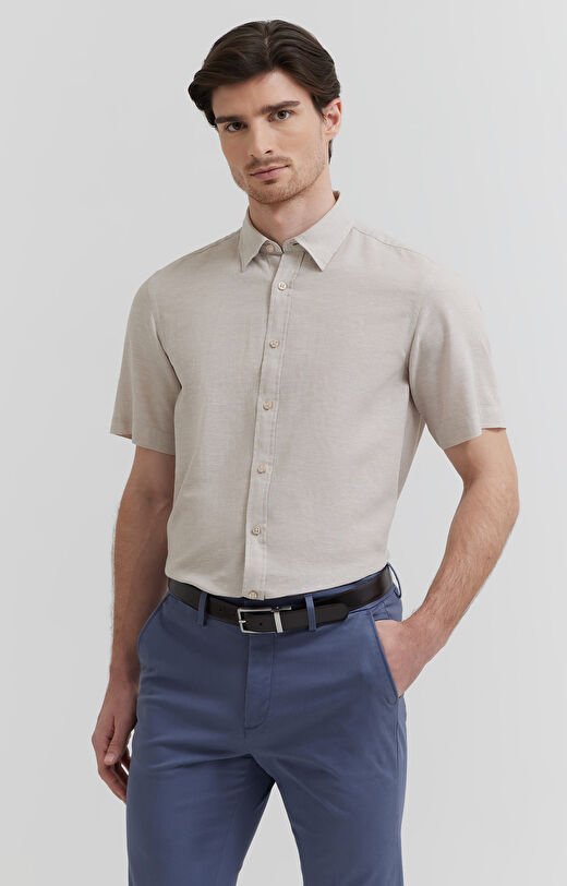 Koszula z mieszanki lnu i bawełny