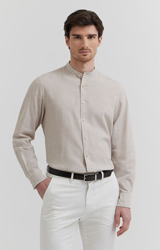 Koszula z mieszanki lnu i bawełny