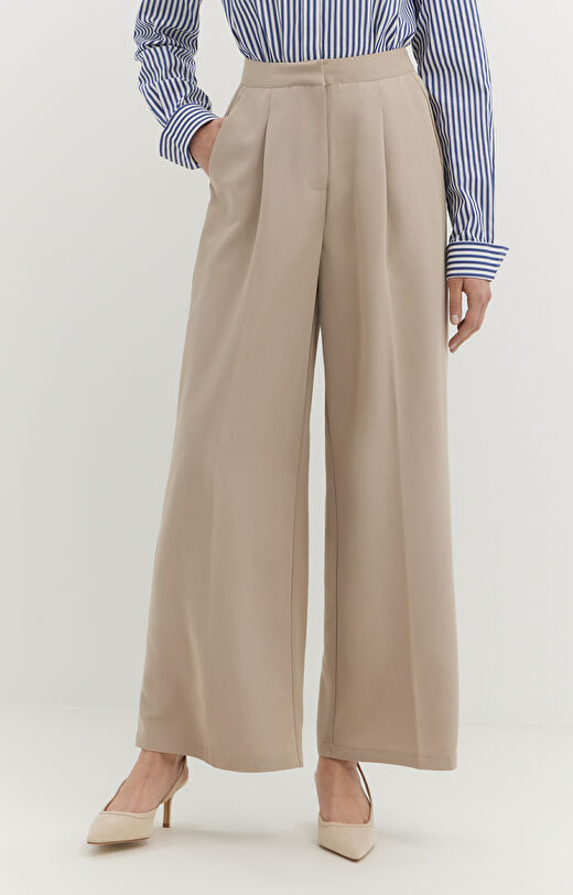 Szerokie spodnie z wiskozą